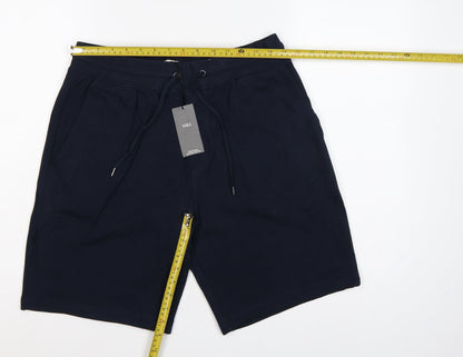 Marks and Spencer Men’s Blue M 34in Drawstring Cotton Sweat Shorts