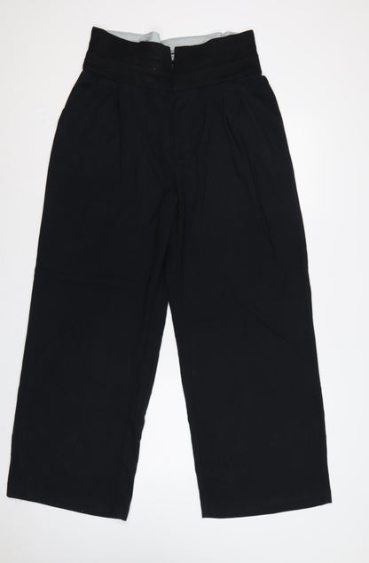 Hollister Women’s Black UK 12R High Rise Livvy Wide Leg Trousers W31
