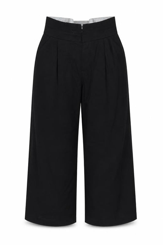 Hollister Women’s Black UK 12R High Rise Livvy Wide Leg Trousers W31