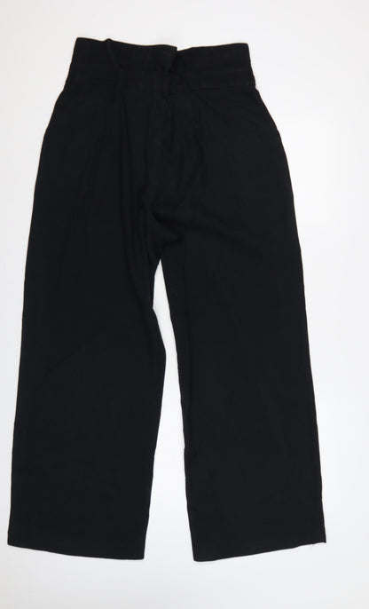 Hollister Women’s Black UK 12R High Rise Livvy Wide Leg Trousers W31