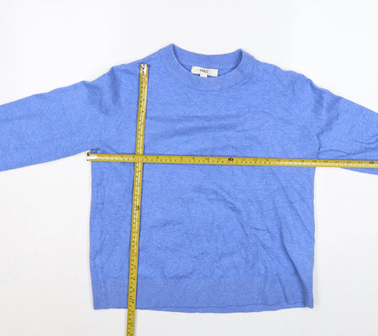Marks and Spencer Womens Blue M Cashmere Blend Crew Neck Pullover