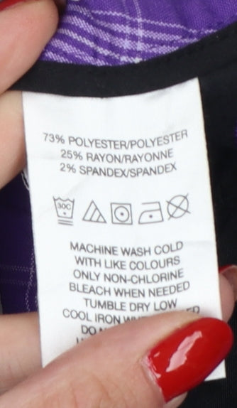Calvin Klein Golf Women Purple Plaid Bermuda Shorts UK 16