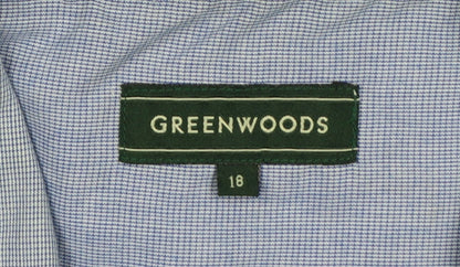Greenwoods Men's Blue 18 Long Sleeve Check Button-Up Shirt