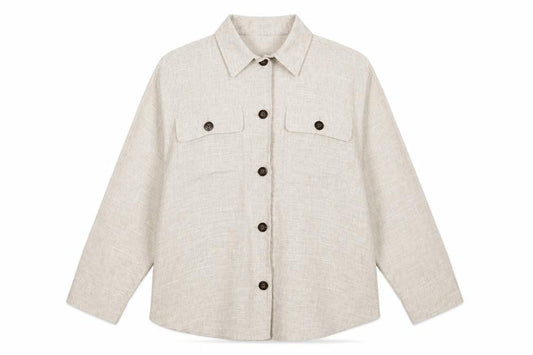 Marks & Spencer Women Beige UK 20 Relaxed Linen Button-Up Shirt