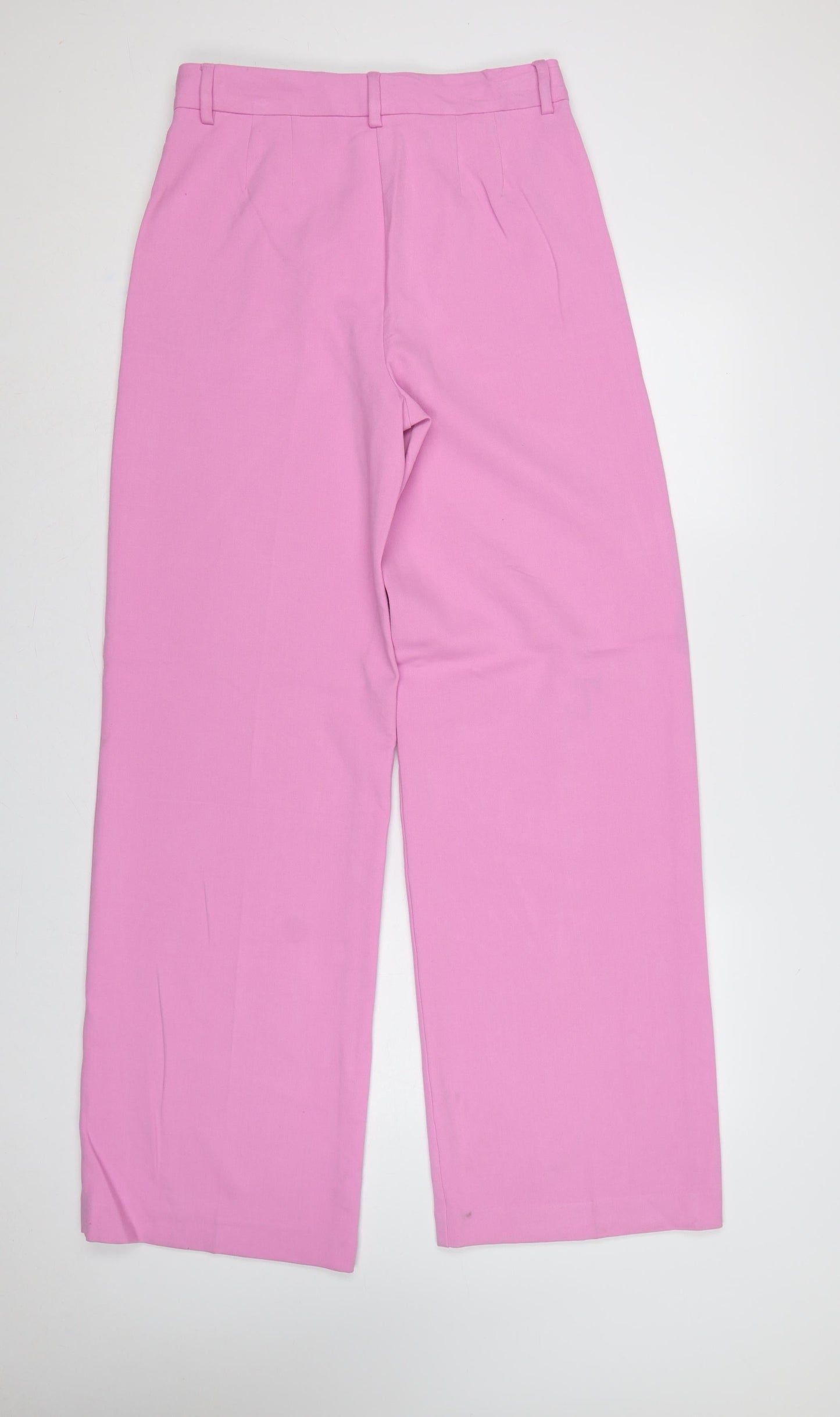 Marks and Spencer Women Pink Size 12 Tall Wide Leg High Rise Trousers