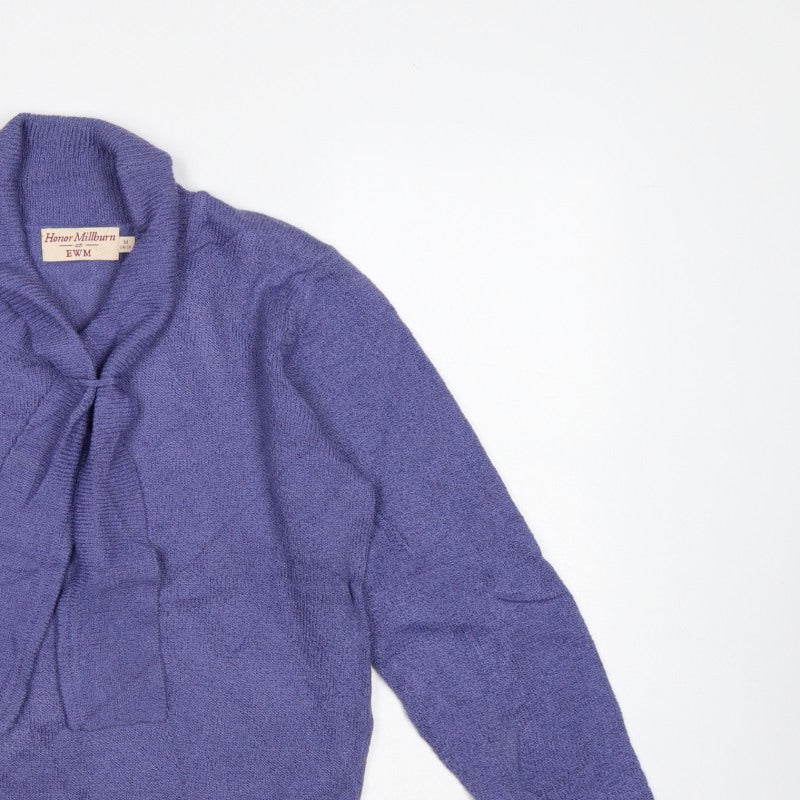 Honor Millburn at EWM Women Purple Size 16 Cowl Neck Pullover Jumper