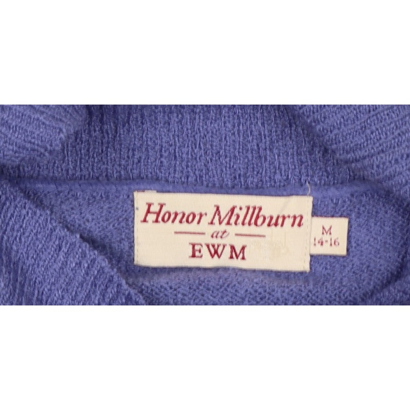 Honor Millburn at EWM Women Purple Size 16 Cowl Neck Pullover Jumper