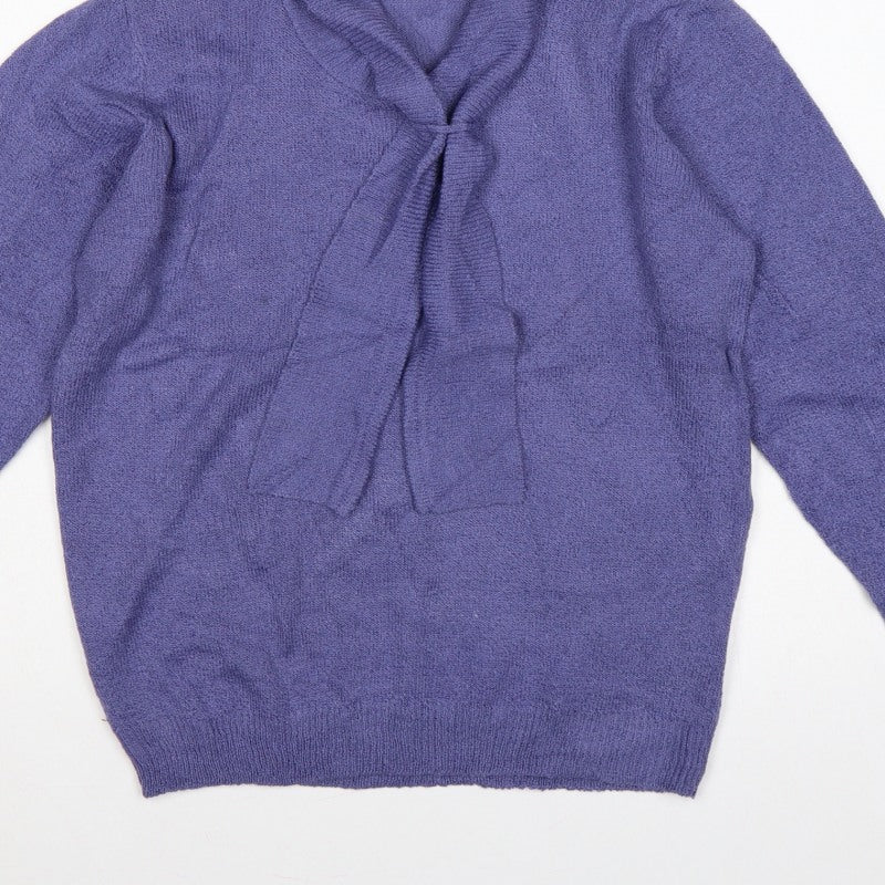 Honor Millburn at EWM Women Purple Size 16 Cowl Neck Pullover Jumper