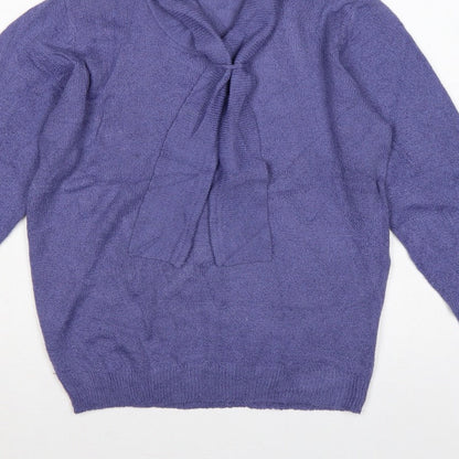 Honor Millburn at EWM Women Purple Size 16 Cowl Neck Pullover Jumper