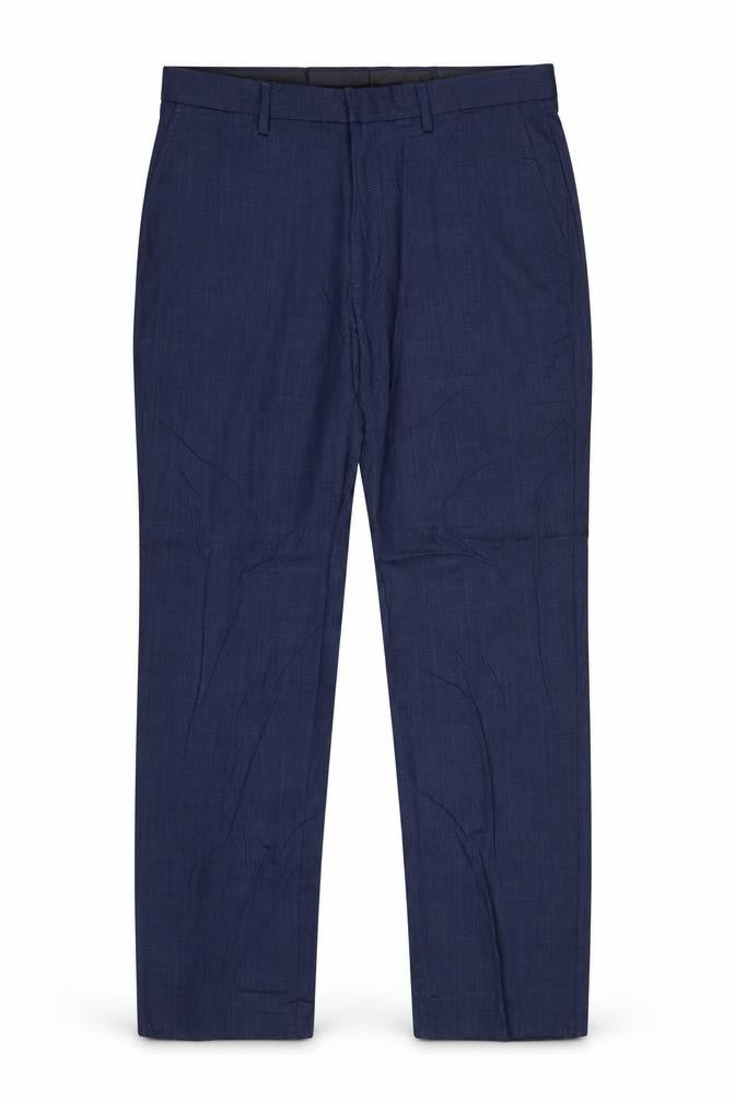 Marks & Spencer Mens Blue 36in Regular Fit Wool Blend Dress Trousers 29in Short