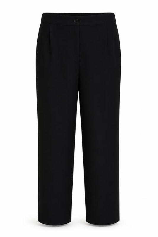 CC Women's Black UK 14 Wool Blend Straight Tailored Trousers