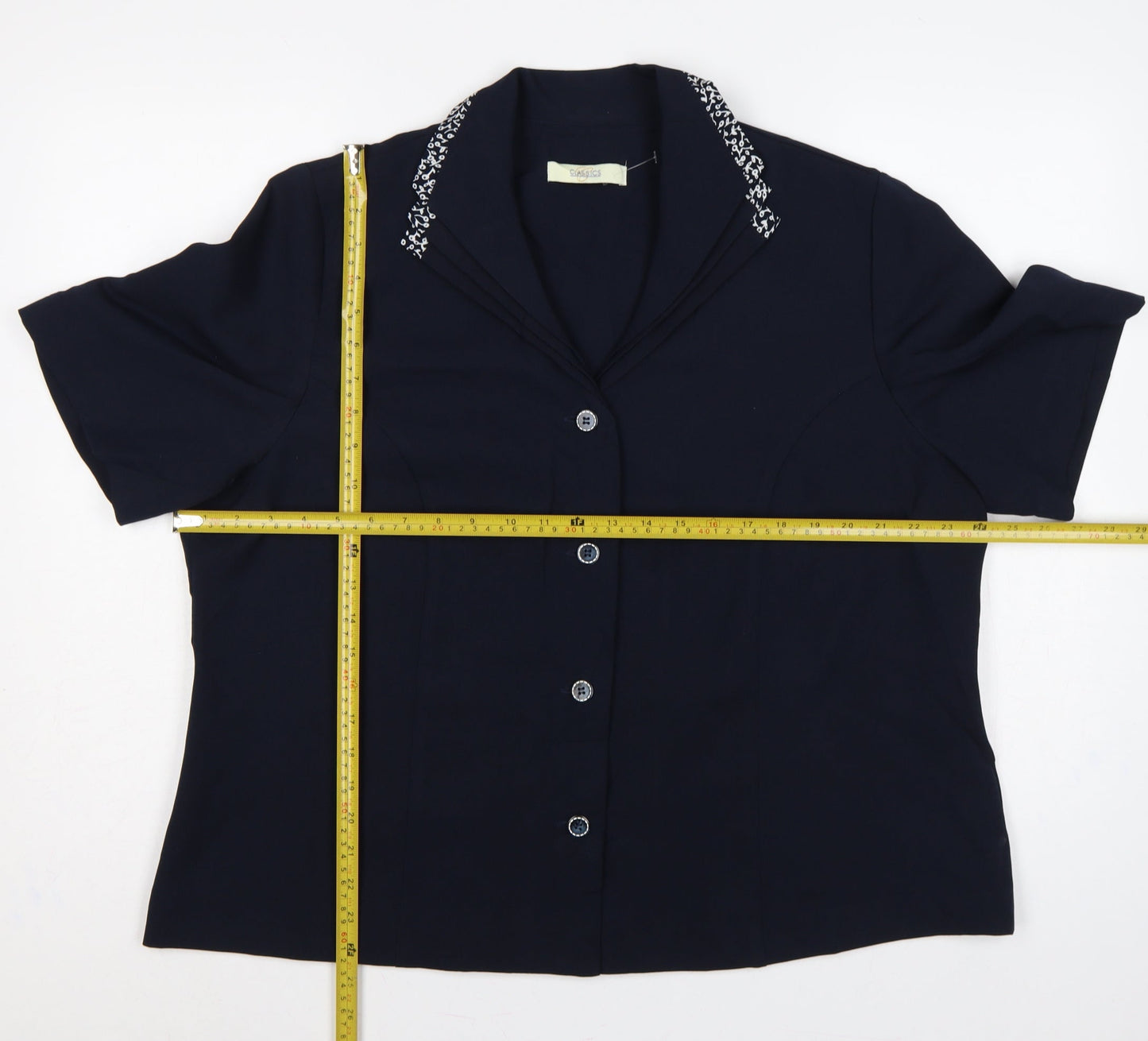 Classics Women’s Blue Size 22 Short Sleeve 4 Button Suit Jacket