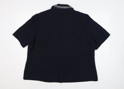 Classics Women’s Blue Size 22 Short Sleeve 4 Button Suit Jacket