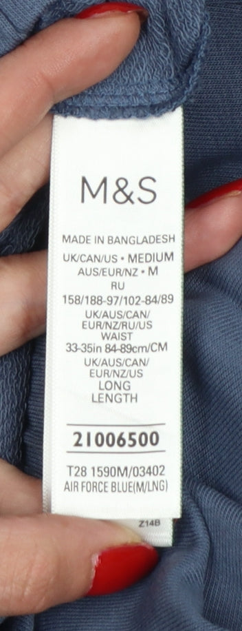 Marks and Spencer Men's Blue M Regular Fit Jogger Trousers 33-35in