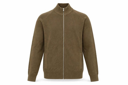 Marks & Spencer Men Brown M Full Zip High Neck Knit Jumper