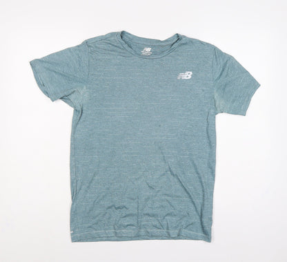 New Balance Men’s Blue S NB Dry Logo Running Gym T-Shirt
