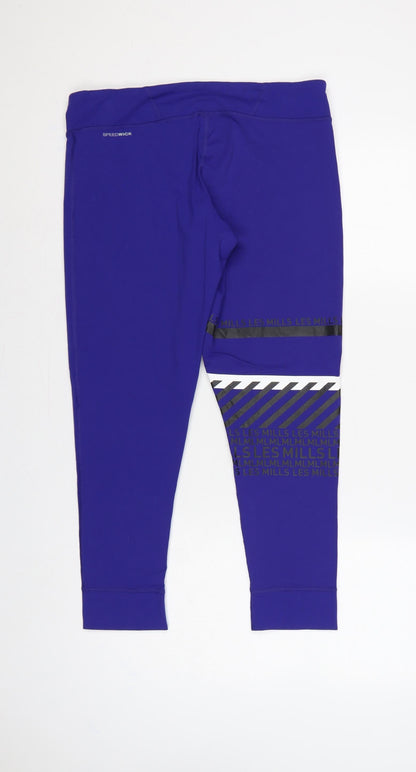 Reebok Women Purple L Les Mills Speedwick Gym Training Leggings