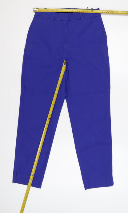 Marks and Spencer Women Blue UK 6 Short Tapered Smart Trousers