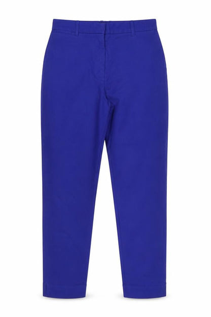 Marks & Spencer Women Blue UK 8 Long Tapered Chino Trousers Pockets