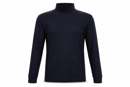 Cotton Traders Men’s Navy Blue Small Long Sleeve High Neck Cotton T-Shirt