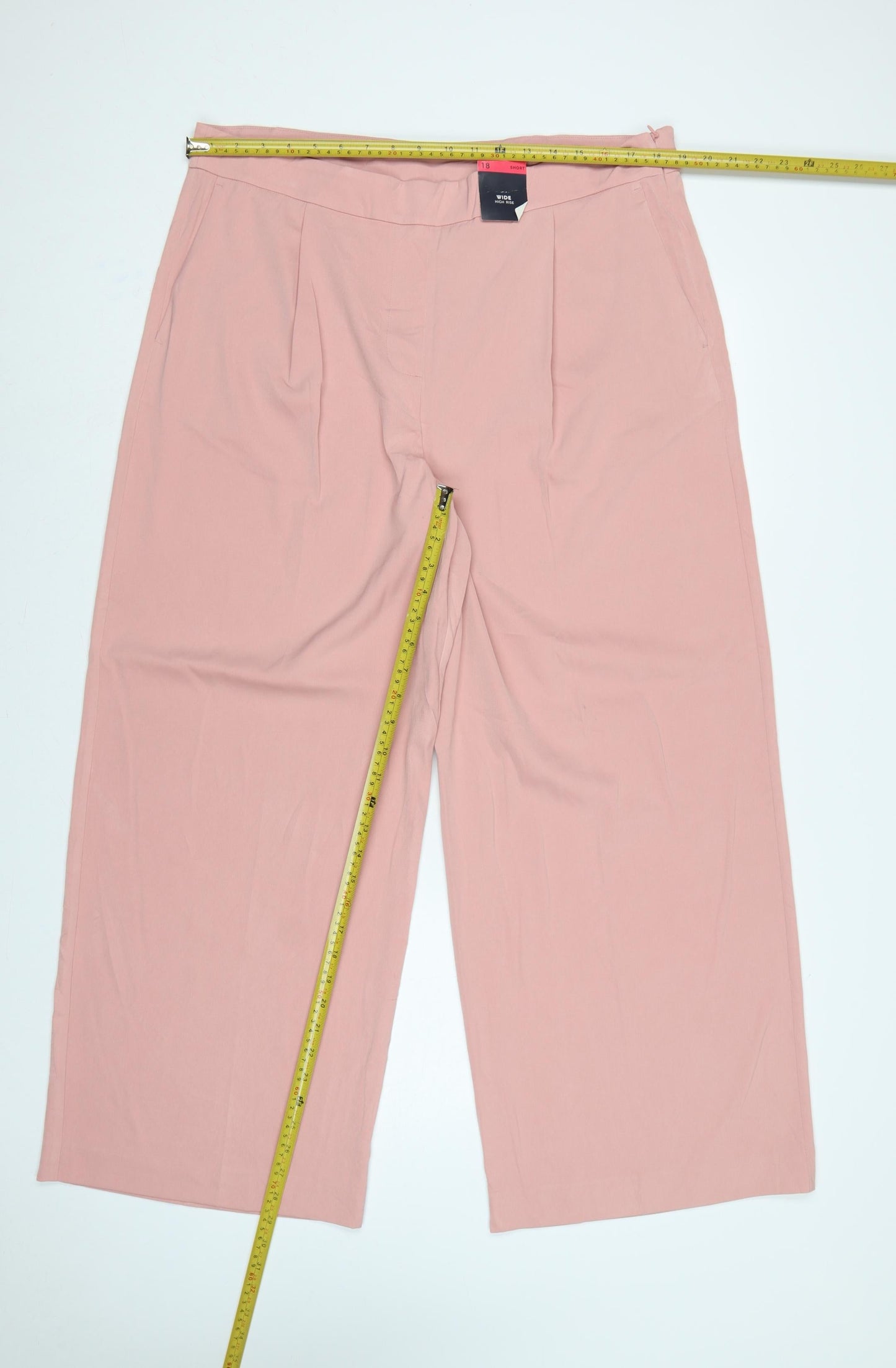 Marks and Spencer Women Pink Size 18 Wide Leg High Rise Trousers