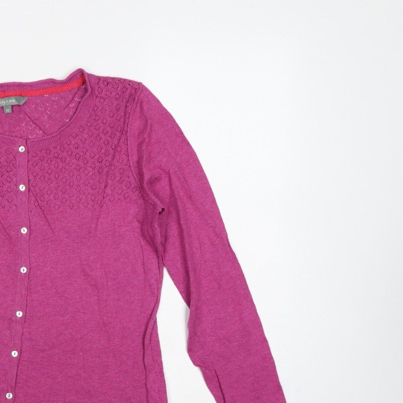 Lily & Me Women’s Pink Size 10 Open Knit Button Cardigan