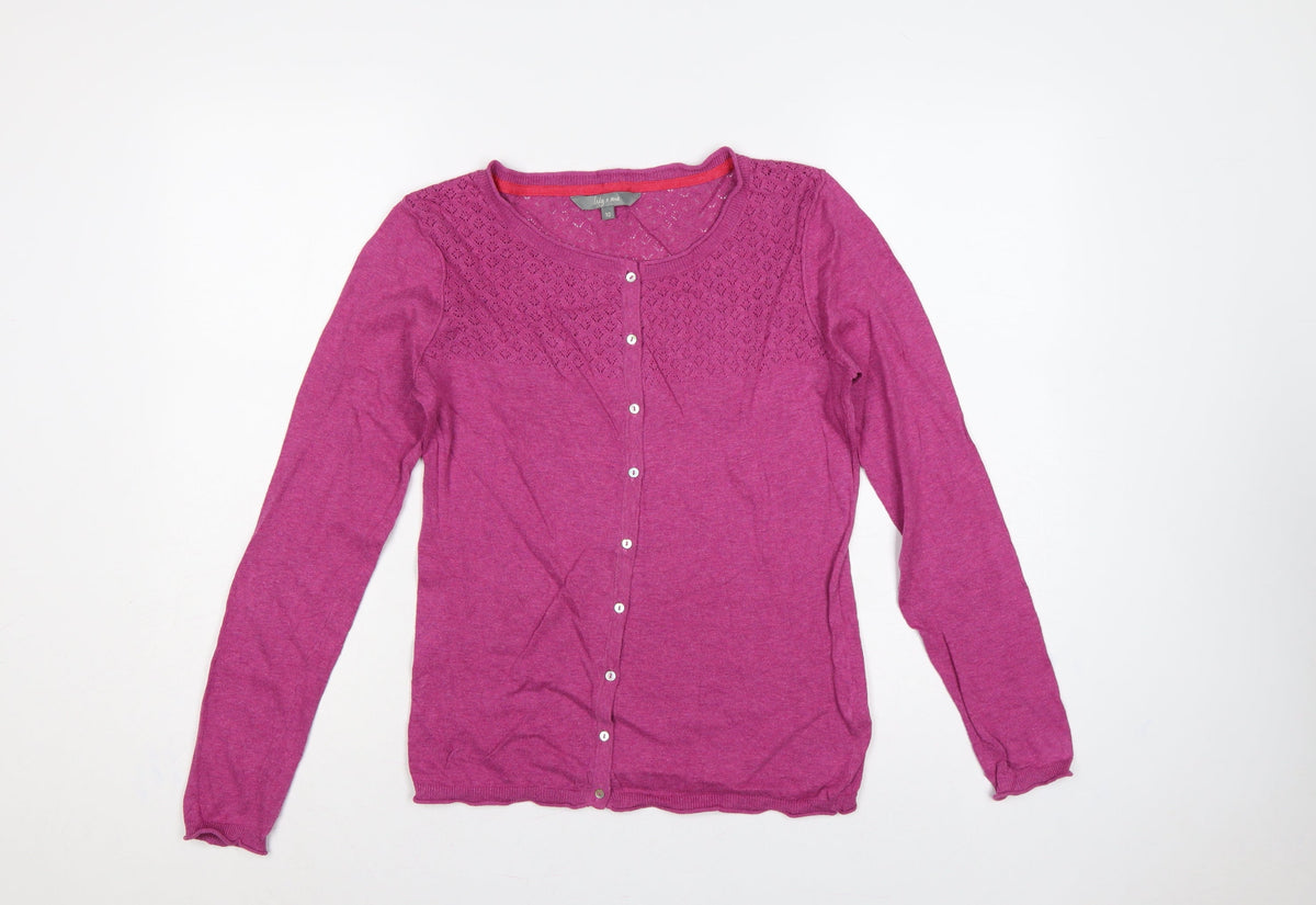 Lily & Me Women’s Pink Size 10 Open Knit Button Cardigan