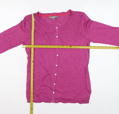 Lily & Me Women’s Pink Size 10 Open Knit Button Cardigan