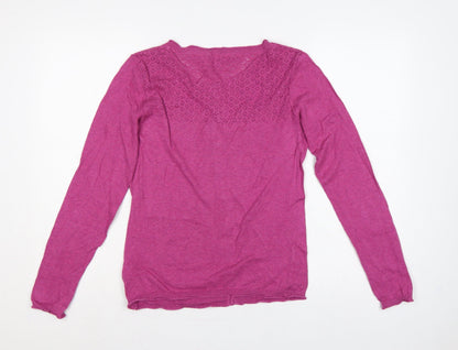 Lily & Me Women’s Pink Size 10 Open Knit Button Cardigan