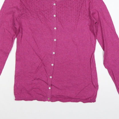 Lily & Me Women’s Pink Size 10 Open Knit Button Cardigan