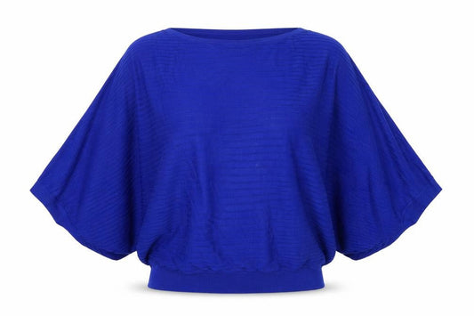 Phase Eight Women’s Blue M Batwing Dolman Ribbed Knit Pullover Jumper