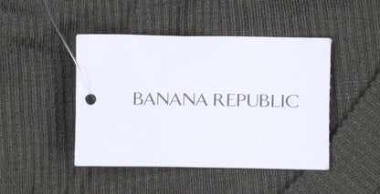 Banana Republic Women Green L Basic Modal Long Sleeve Crew Neck T-Shirt