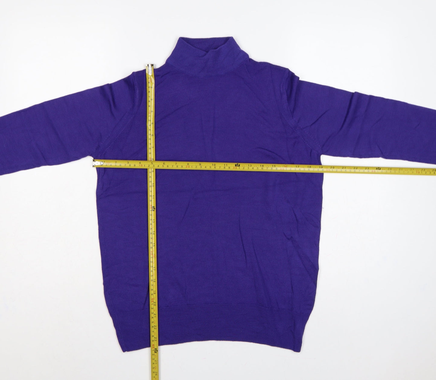 Marks and Spencer Women Purple UK 12 Wool Roll Neck Pullover Jumper