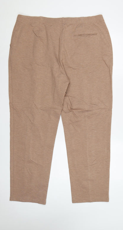 Marks & Spencer Women Beige UK 20 Tapered Smart Trousers
