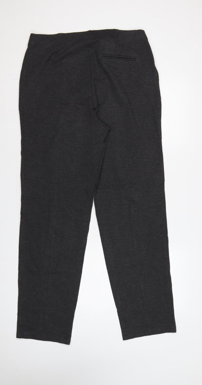 M&S Women’s Grey UK 16 Long Straight Ponte Work Trousers