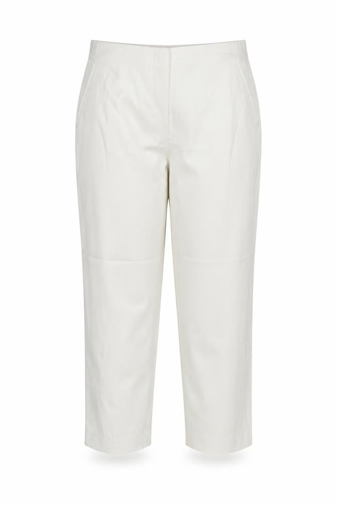Marks & Spencer Women Ivory UK 14 Straight High Rise Trousers
