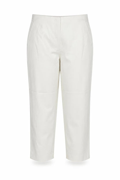 Marks & Spencer Women Ivory UK 14 Straight High Rise Trousers