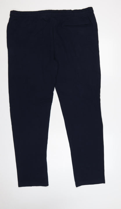 M&S Mens Blue 2XL Long Sweatpants Drawstring 42-44in Waist