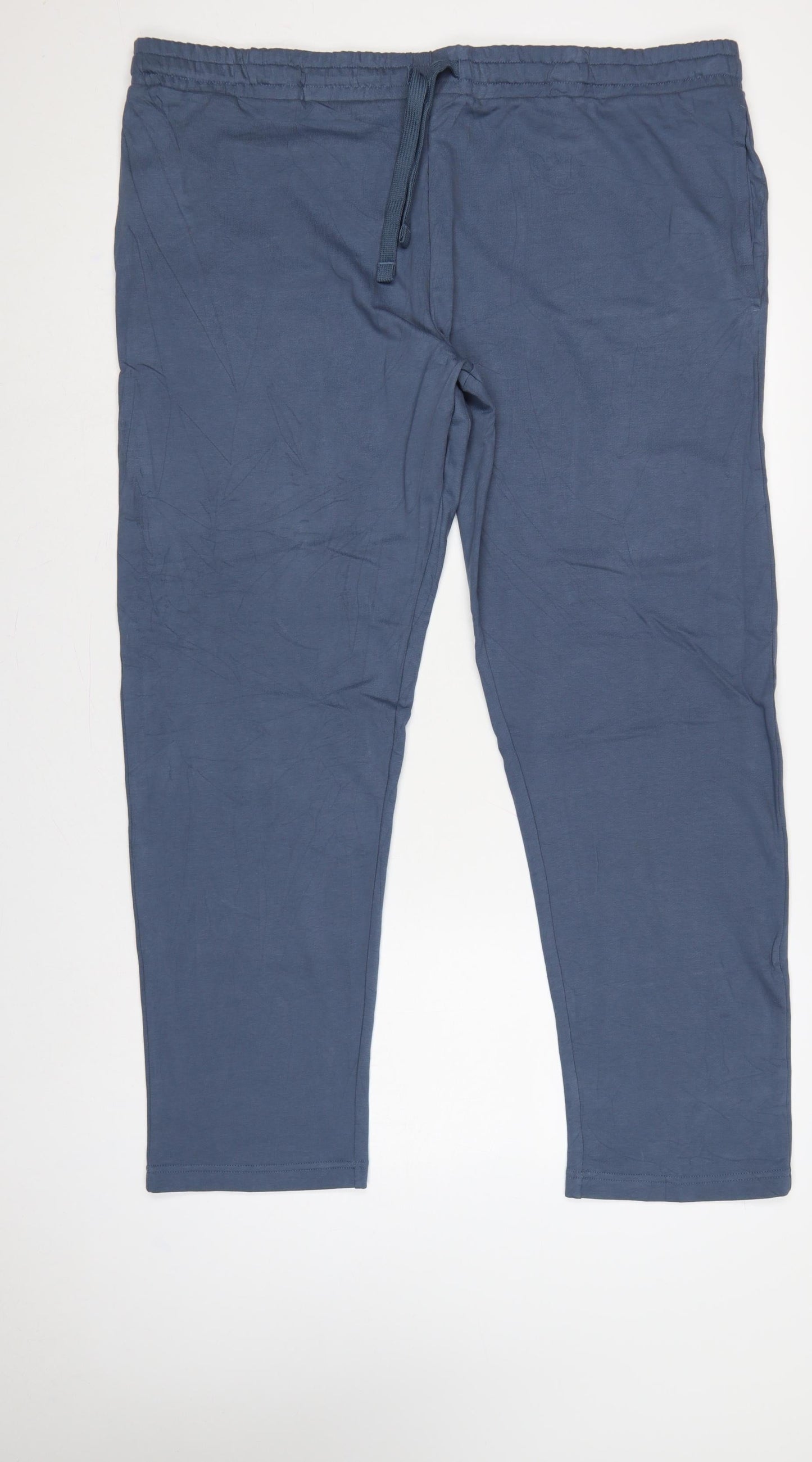 M&S Men’s Blue 3XL Regular Fit Drawstring Stretch Trousers