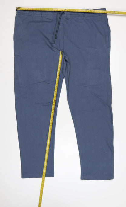 M&S Men’s Blue 3XL Regular Fit Drawstring Stretch Trousers