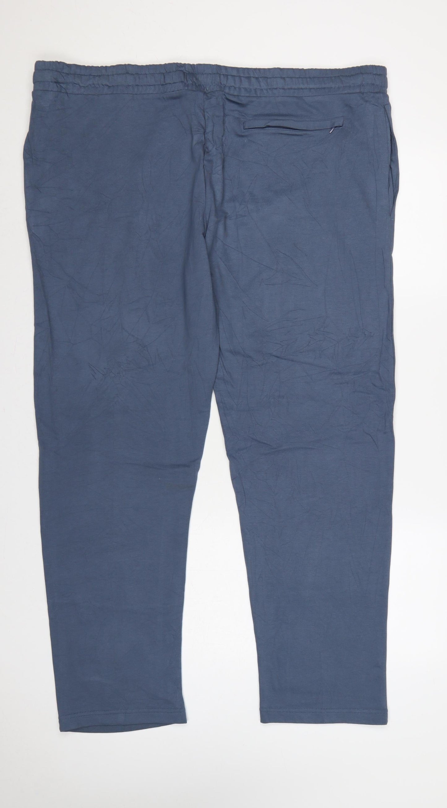M&S Men’s Blue 3XL Regular Fit Drawstring Stretch Trousers