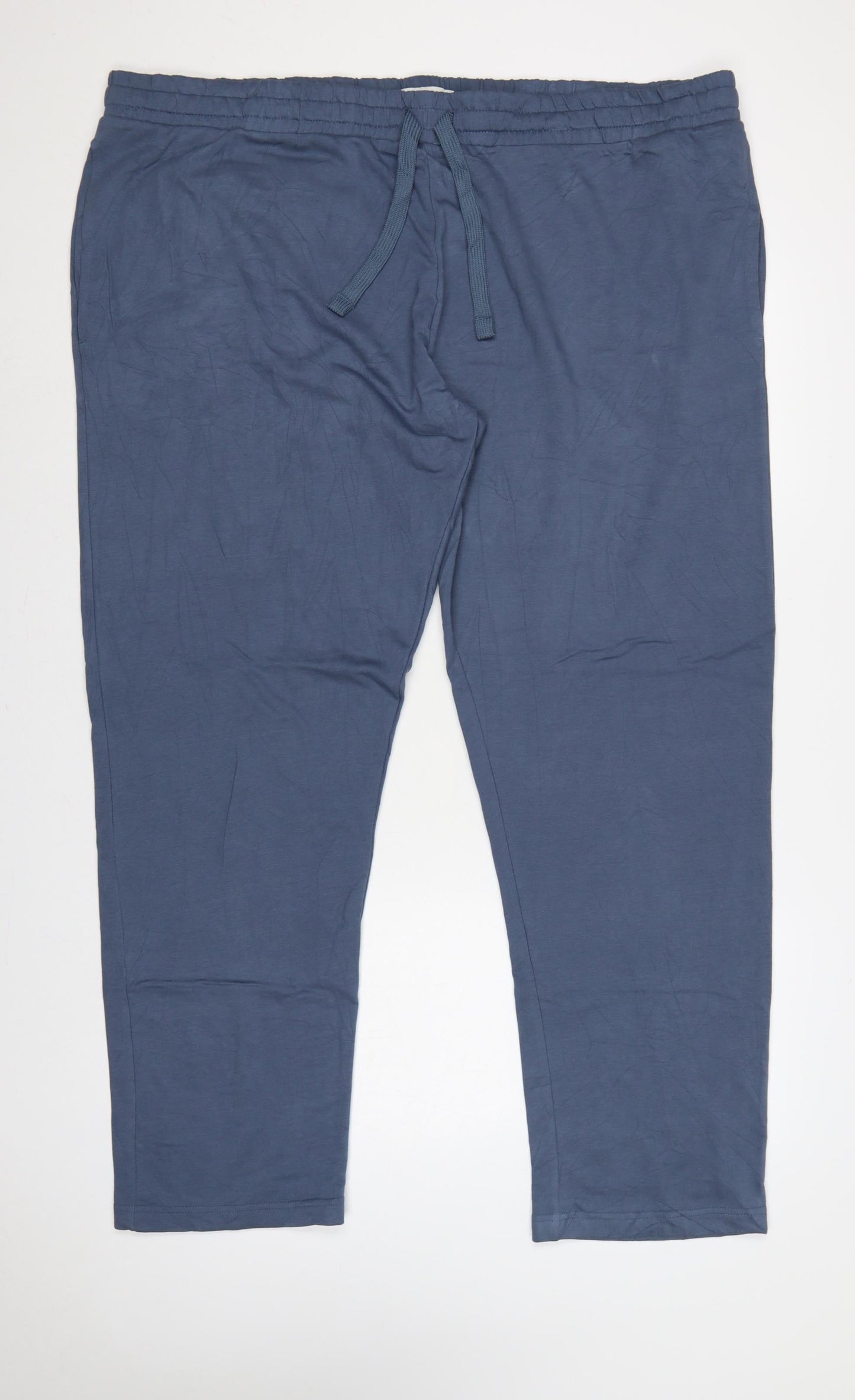 Marks and Spencer Men Blue 5XL Regular Fit Drawstring Trousers