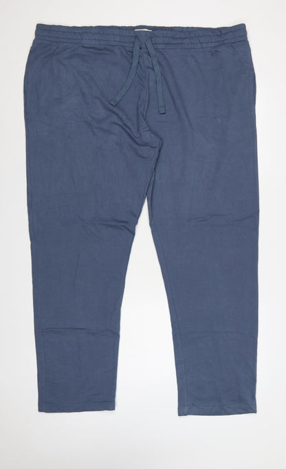 Marks and Spencer Men Blue 5XL Regular Fit Drawstring Trousers
