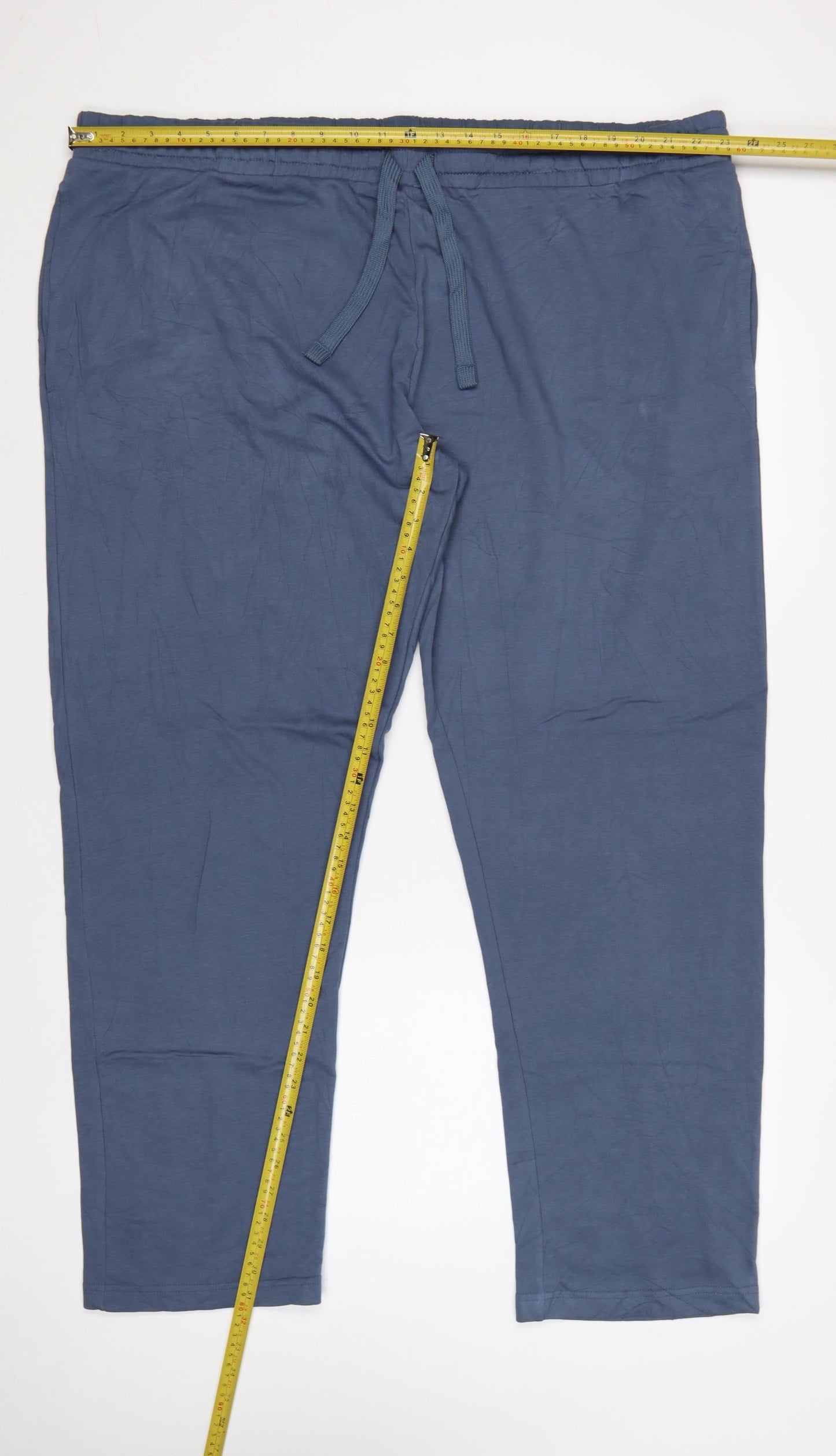 Marks and Spencer Men Blue 5XL Regular Fit Drawstring Trousers
