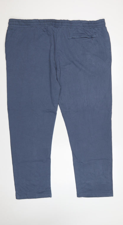 Marks and Spencer Men Blue 5XL Regular Fit Drawstring Trousers