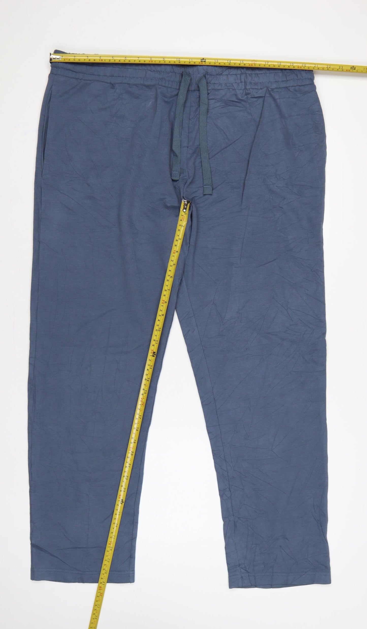 Marks and Spencer Men Blue 3XL Regular Fit Cotton Jogger Trousers
