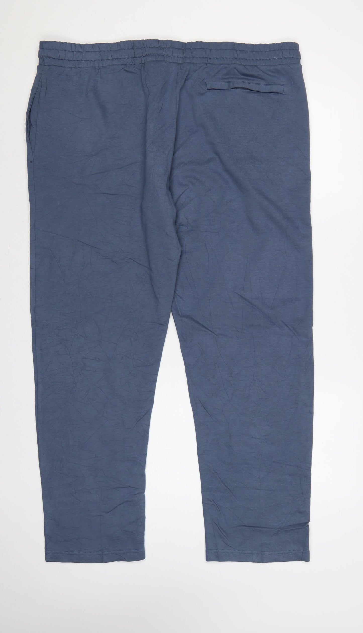 Marks and Spencer Men Blue 3XL Regular Fit Cotton Jogger Trousers