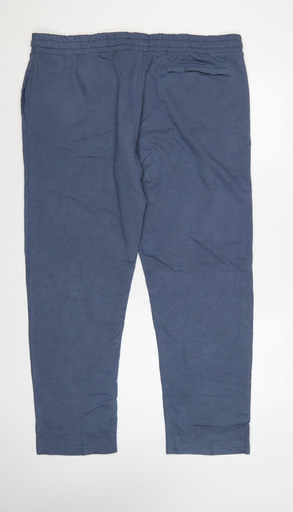Marks and Spencer Men Blue 3XL Regular Fit Cotton Jogger Trousers