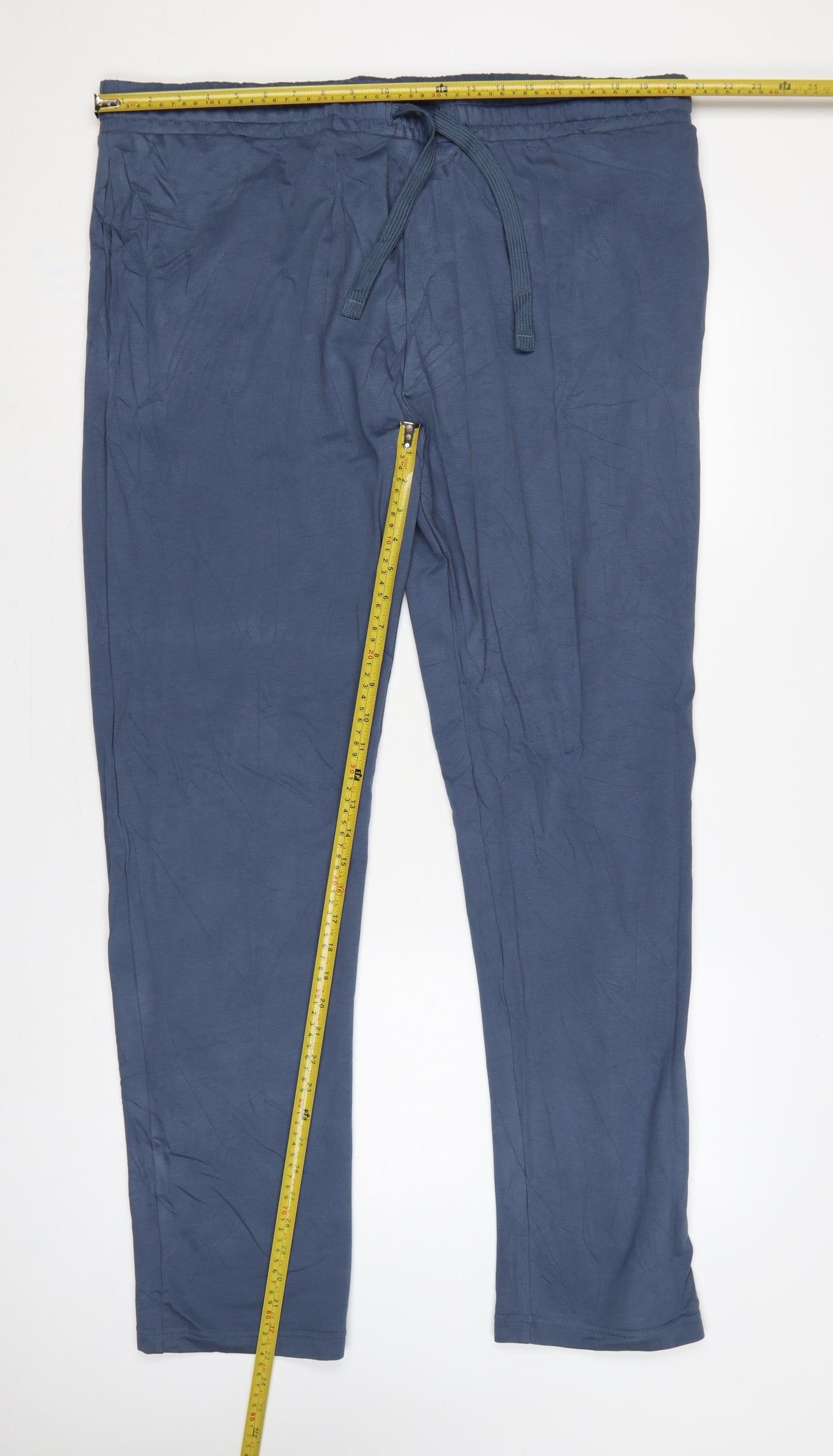 Marks and Spencer Men Blue 2XL Long Regular Fit Jogger Trousers
