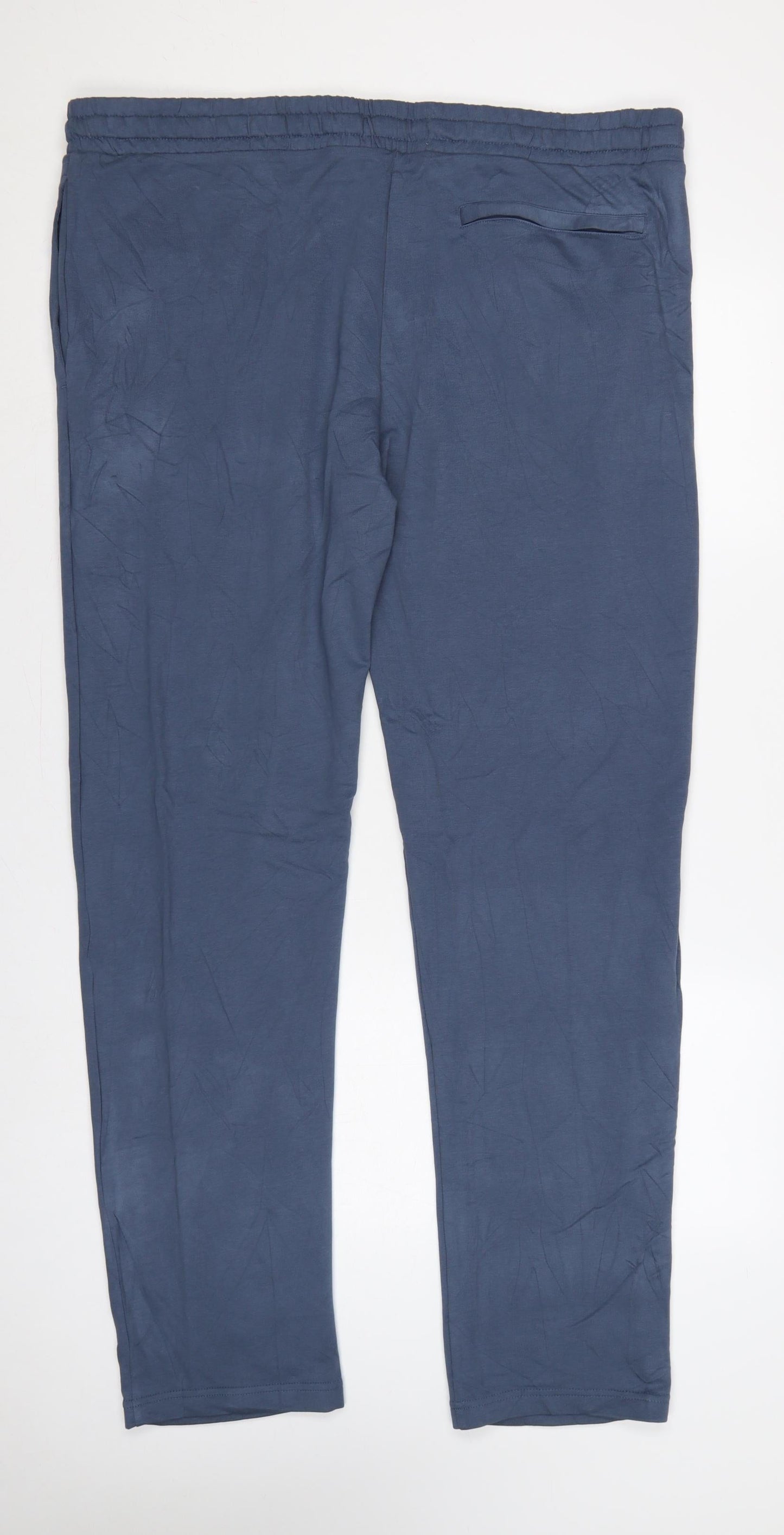 Marks and Spencer Men Blue 2XL Long Regular Fit Jogger Trousers